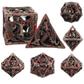 Dinosaur Hollow Metal Dice Set – Solid Copper 3 Antique Colors